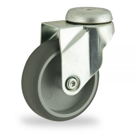 Swivel castor 100mm from grey rubber (S100TPAHS)