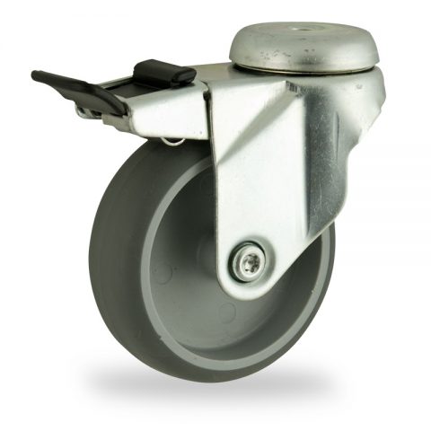 Total lock castor 100mm from grey rubber (S100TPAHSBK)